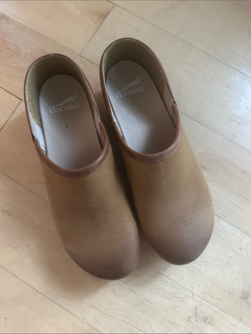 Dansko Women's Cognac/Tan Slip-On Clogs